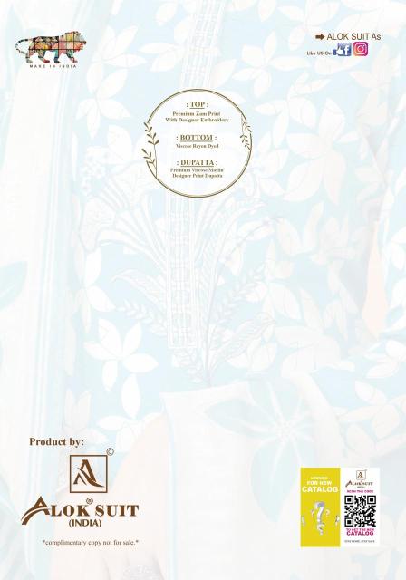 Alok suit sejal printed dress material wholesaler at mt market indore